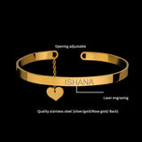 Personalized Stainless Steel Heart Round Name Pendant Bracelets