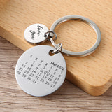 Personalised Calendar Special Date Keyring, Anniversary, Wedding, Housewarming