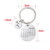 Personalised Calendar Special Date Keyring, Anniversary, Wedding, Housewarming