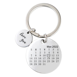 Personalised Calendar Special Date Keyring, Anniversary, Wedding, Housewarming