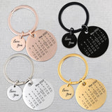 Personalised Calendar Special Date Keyring, Anniversary, Wedding, Housewarming