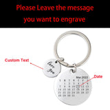 Personalised Calendar Special Date Keyring, Anniversary, Wedding, Housewarming