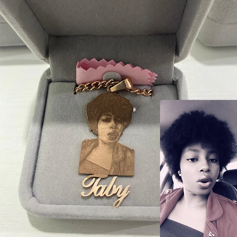 Kids Cartoon Character Necklace Stainless Steel Cuban Chain