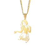 Cartoon Picture Name Necklace Personalized Stainless Steel