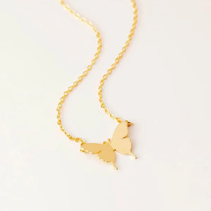 Butterfly Pendant 26 Letter Necklace Women Choker Stainless Steel Jewelry Gift
