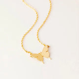 Butterfly Pendant 26 Letter Necklace Women Choker Stainless Steel Jewelry Gift