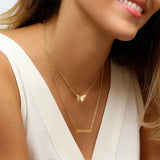 Butterfly Pendant 26 Letter Necklace Women Choker Stainless Steel Jewelry Gift