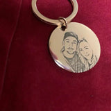 Personalized Photo Engraved Keychain - Custom Gift for Him