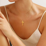 Personalized Cross Pendant Stainless Steel Choker Believers Jewelry