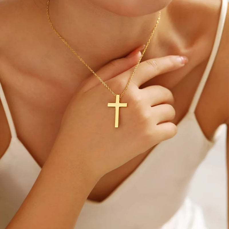 Personalized Cross Pendant Stainless Steel Choker Believers Jewelry