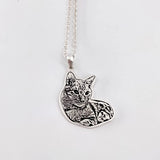 Personalized Cat Dog Photo Necklace Engraved Name Memorial Jewelry