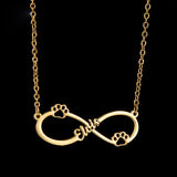 Personalized Cat Paw Infinity Nameplate Necklace