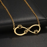 Personalized Cat Paw Infinity Nameplate Necklace