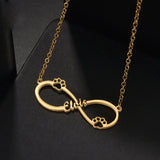 Personalized Cat Paw Infinity Nameplate Necklace