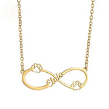 Personalized Cat Paw Infinity Nameplate Necklace