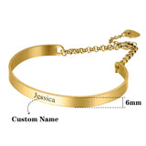 Personalized Stainless Steel Name Logo Charm Bracelet
