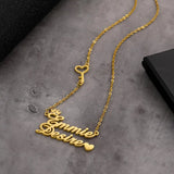 Stainless Steel Zircon Name Necklace Personalized Key Love Pendant