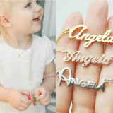 Child Necklace Baby Name Necklaces Stainless Steel Nameplate Gold-Plated
