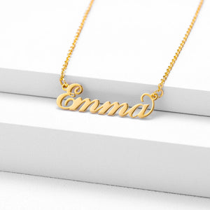 Child Necklace Baby Name Necklaces Stainless Steel Nameplate Gold-Plated
