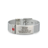 Unisex Medical ID Bracelet Watch Chain Stainless Steel Plate