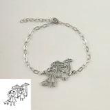 Kid's Drawing Bracelet Stainless Steel Personalized Mom Jewelry