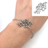 Kid's Drawing Bracelet Stainless Steel Personalized Mom Jewelry
