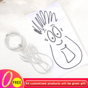 Personalized Children's Drawing Keychain - Custom Name Keyring