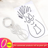 Personalized Children's Drawing Keychain - Custom Name Keyring