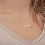 Personalized Stainless Steel Pendant Necklace with Block Letter Nameplate