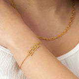 Chinese Pendant Name Bracelet Stainless Steel Personalized Women Jewelry