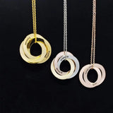 Circle Initial Family Name Engraved Necklace Stainless Steel