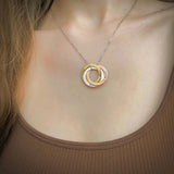 Circle Initial Family Name Engraved Necklace Stainless Steel