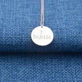 Circle-Cross Personalized Name Necklace