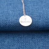 Circle-Cross Personalized Name Necklace