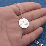 Circle-Cross Personalized Name Necklace