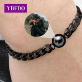 Circle Pendant Projection Photo Bracelet Couples Memorial Gift