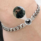 Circle Pendant Projection Photo Bracelet Couples Memorial Gift