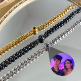Circle Pendant Projection Photo Bracelet Couple Jewelry Memorial Gift