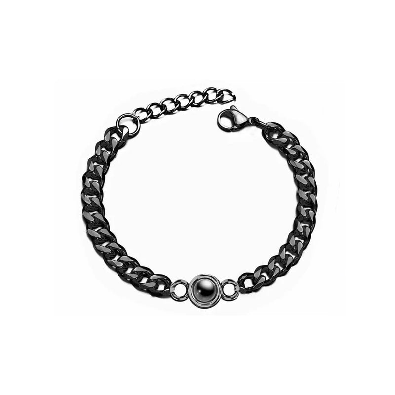 Circle Pendant Projection Photo Bracelet Couples Memorial Gift