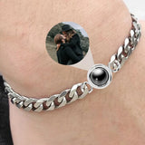 Circle Pendant Projection Photo Bracelet Couple Jewelry Memorial Gift Him