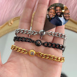 Circle Pendant Projection Photo Bracelet Couple Jewelry Memorial Gift