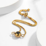 Circle Photo Bracelet With Box Chain Personalized Memorial Jewelry Gift