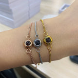 Circle Photo Bracelet With Box Chain Personalized Memorial Jewelry Gift