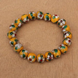 Colorful Enamel Filigree Stretch Bracelet 12mm Beads Bangle