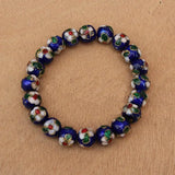 Colorful Enamel Filigree Stretch Bracelet 12mm Beads Bangle