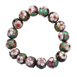 Colorful Enamel Filigree Stretch Bracelet 12mm Beads Bangle