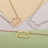Custom Cloud Name Necklace Women Personalized Wave Nameplate Jewelry