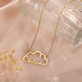 Custom Cloud Name Necklace Women Personalized Wave Nameplate Jewelry