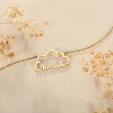 Custom Cloud Name Necklace Women Personalized Wave Nameplate Jewelry