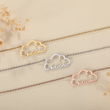Custom Cloud Name Necklace Women Personalized Wave Nameplate Jewelry